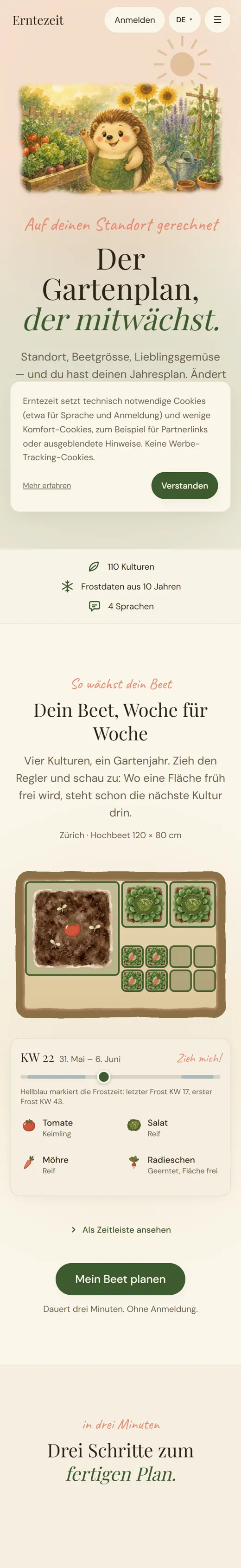 Erntezeit.app – Startseite