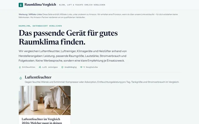 Startseite raumklima-vergleich.de